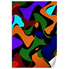 Trippy Paint Splash, Asymmetric Dotted Camo In Saturated Colors Canvas 20  X 30 