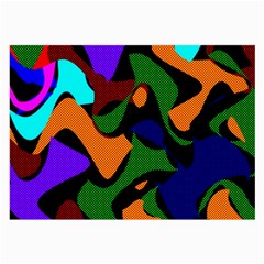 Trippy Paint Splash, Asymmetric Dotted Camo In Saturated Colors Large Glasses Cloth by Casemiro