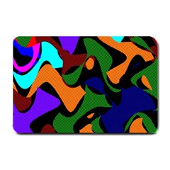 Trippy Paint Splash, Asymmetric Dotted Camo In Saturated Colors Small Doormat  by Casemiro