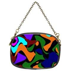 Trippy Paint Splash, Asymmetric Dotted Camo In Saturated Colors Chain Purse (two Sides) by Casemiro