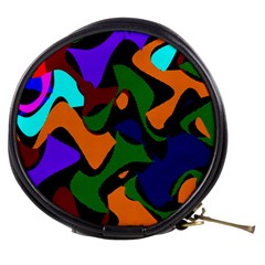 Trippy Paint Splash, Asymmetric Dotted Camo In Saturated Colors Mini Makeup Bag by Casemiro