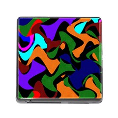 Trippy Paint Splash, Asymmetric Dotted Camo In Saturated Colors Memory Card Reader (square 5 Slot) by Casemiro