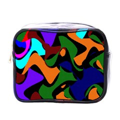 Trippy Paint Splash, Asymmetric Dotted Camo In Saturated Colors Mini Toiletries Bag (one Side) by Casemiro