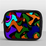 Trippy paint splash, asymmetric dotted camo in saturated colors Mini Toiletries Bag (One Side) Front