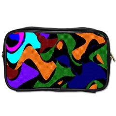 Trippy Paint Splash, Asymmetric Dotted Camo In Saturated Colors Toiletries Bag (two Sides) by Casemiro