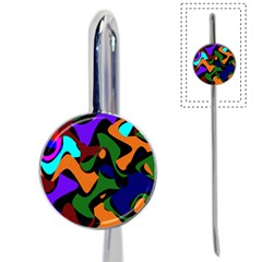 Trippy Paint Splash, Asymmetric Dotted Camo In Saturated Colors Book Mark by Casemiro