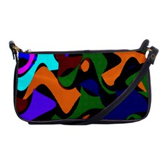 Trippy Paint Splash, Asymmetric Dotted Camo In Saturated Colors Shoulder Clutch Bag by Casemiro