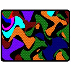 Trippy Paint Splash, Asymmetric Dotted Camo In Saturated Colors Fleece Blanket (large)  by Casemiro