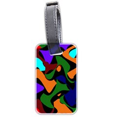 Trippy Paint Splash, Asymmetric Dotted Camo In Saturated Colors Luggage Tag (two Sides) by Casemiro