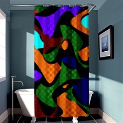 Trippy Paint Splash, Asymmetric Dotted Camo In Saturated Colors Shower Curtain 36  X 72  (stall)  by Casemiro