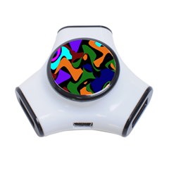 Trippy Paint Splash, Asymmetric Dotted Camo In Saturated Colors 3-port Usb Hub by Casemiro