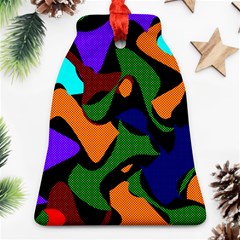 Trippy Paint Splash, Asymmetric Dotted Camo In Saturated Colors Ornament (bell) by Casemiro