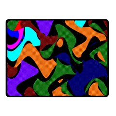 Trippy Paint Splash, Asymmetric Dotted Camo In Saturated Colors Double Sided Fleece Blanket (small)  by Casemiro