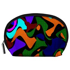 Trippy Paint Splash, Asymmetric Dotted Camo In Saturated Colors Accessory Pouch (large) by Casemiro