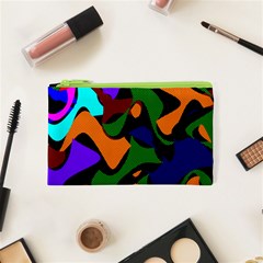 Trippy Paint Splash, Asymmetric Dotted Camo In Saturated Colors Cosmetic Bag (xs) by Casemiro