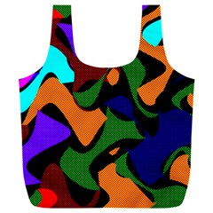 Trippy Paint Splash, Asymmetric Dotted Camo In Saturated Colors Full Print Recycle Bag (xxxl) by Casemiro