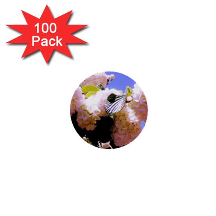 Pink Snowball Branch 1  Mini Buttons (100 pack) 