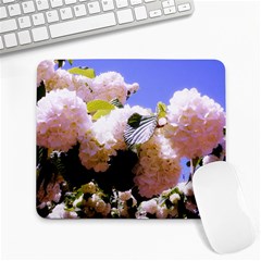 Pink Snowball Branch Large Mousepads by okhismakingart