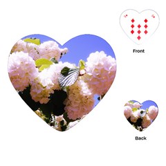 Pink Snowball Branch Playing Cards Single Design (heart)