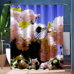 Pink Snowball Branch Shower Curtain 60  X 72  (medium)  by okhismakingart