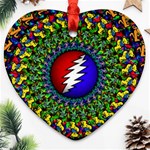 Grateful Dead Heart Ornament (Two Sides) Front