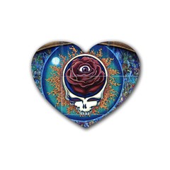 Grateful Dead Ahead Of Their Time Rubber Coaster (heart)  by Sapixe