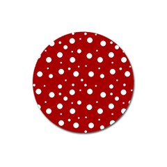 Mushroom Pattern, Red And White Dots, Circles Theme Magnet 3  (round) by Casemiro