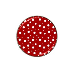 Mushroom Pattern, Red And White Dots, Circles Theme Hat Clip Ball Marker (4 Pack) by Casemiro