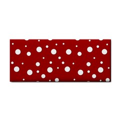 Mushroom Pattern, Red And White Dots, Circles Theme Hand Towel by Casemiro