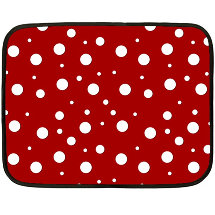 Mushroom pattern, red and white dots, circles theme Double Sided Fleece Blanket (Mini) 