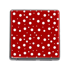 Mushroom Pattern, Red And White Dots, Circles Theme Memory Card Reader (square 5 Slot)