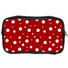 Mushroom Pattern, Red And White Dots, Circles Theme Toiletries Bag (two Sides) by Casemiro