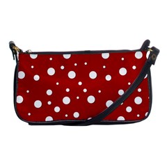 Mushroom Pattern, Red And White Dots, Circles Theme Shoulder Clutch Bag by Casemiro