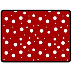 Mushroom Pattern, Red And White Dots, Circles Theme Fleece Blanket (large)  by Casemiro