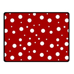 Mushroom Pattern, Red And White Dots, Circles Theme Fleece Blanket (small) by Casemiro