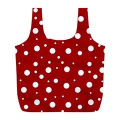 Mushroom Pattern, Red And White Dots, Circles Theme Full Print Recycle Bag (l) by Casemiro