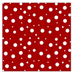 Mushroom Pattern, Red And White Dots, Circles Theme Large Satin Scarf (square) by Casemiro