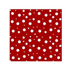 Mushroom Pattern, Red And White Dots, Circles Theme Small Satin Scarf (square) by Casemiro