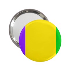 Carnival Mardi Gras Purple Yellow Green Stripes 2 25  Handbag Mirrors by yoursparklingshop