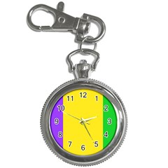 Carnival Mardi Gras Purple Yellow Green Stripes Key Chain Watches by yoursparklingshop