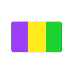 Carnival Mardi Gras Purple Yellow Green Stripes Magnet (name Card) by yoursparklingshop