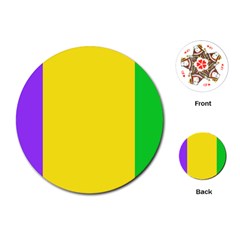 Carnival Mardi Gras Purple Yellow Green Stripes Playing Cards Single Design (round)