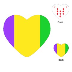 Carnival Mardi Gras Purple Yellow Green Stripes Playing Cards Single Design (heart)