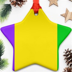 Carnival Mardi Gras Purple Yellow Green Stripes Star Ornament (two Sides)