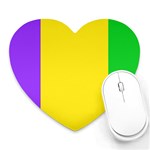 Carnival Mardi Gras Purple Yellow Green Stripes Heart Mousepads Front