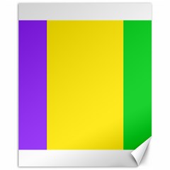 Carnival Mardi Gras Purple Yellow Green Stripes Canvas 11  X 14  by yoursparklingshop