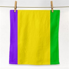 Carnival Mardi Gras Purple Yellow Green Stripes Face Towel by yoursparklingshop