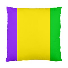 Carnival Mardi Gras Purple Yellow Green Stripes Standard Cushion Case (two Sides) by yoursparklingshop