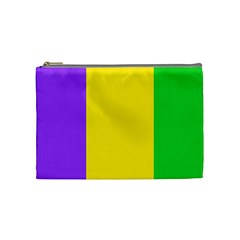 Carnival Mardi Gras Purple Yellow Green Stripes Cosmetic Bag (medium) by yoursparklingshop