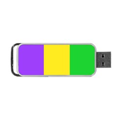 Carnival Mardi Gras Purple Yellow Green Stripes Portable Usb Flash (two Sides) by yoursparklingshop